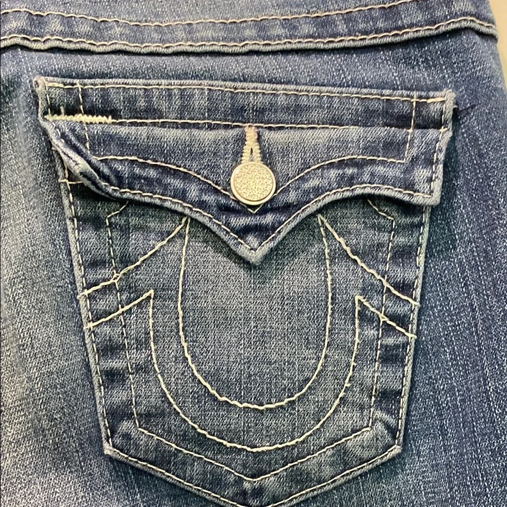 True Religion Jodie Blue Skinny Jeans with Diamond Buttons Size 30 - Picture 7 of 15